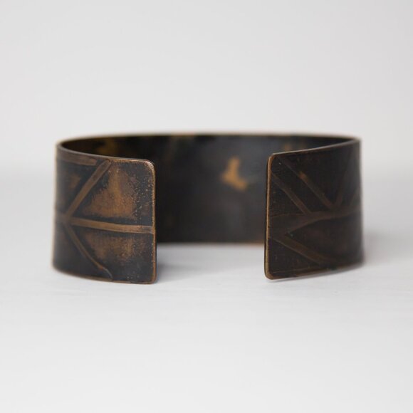 SOLD Vintage Bronze Rune Print Viking Cuff Bracelet - Picture 11 of 11
